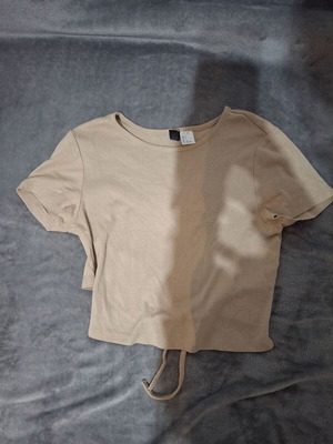 Beige H&M Short-Sleeve T-Shirt Used With Back Cords