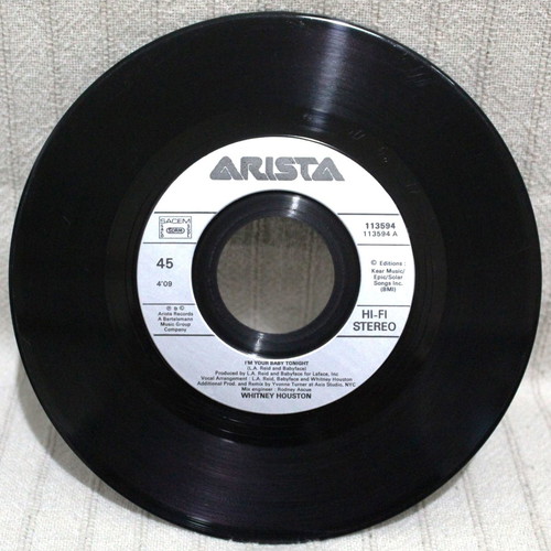 Whitney Houston I'm Your Baby Tonight 7" vinyl single used, pop