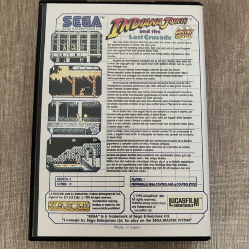 Indiana Jones The Last Crusade Sega Master System game