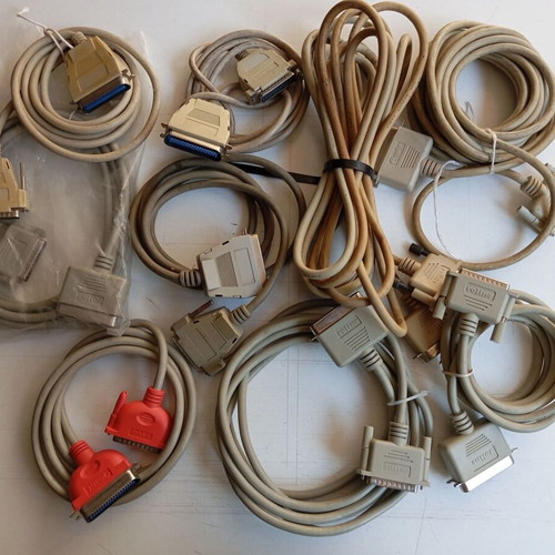 LPT parallel printer port cables 9 pieces like new