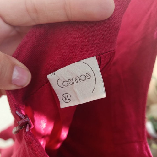 Linen dress Cosmos like new, warm red, size XL