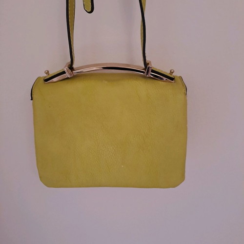 Shoulder bag used yellow fluorescent with wear