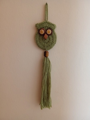 Handmade Crochet Owl Wall Decor