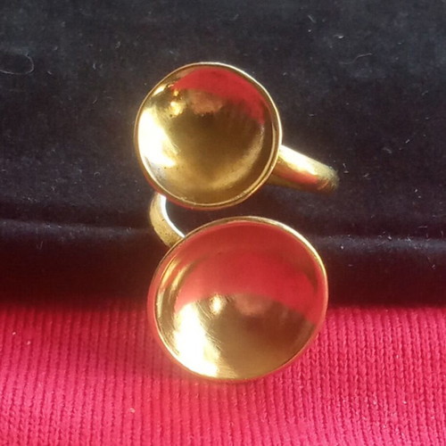Gold-plated vintage 70's space age ring size 50 like new