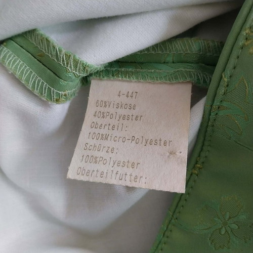 Vintage Dirndl Dress Lisa's Landhaus green jacquard and black skirt size 44 like new