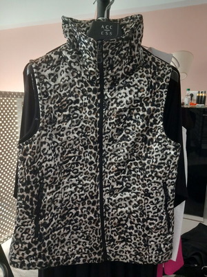 Sleeveless women's vest leopard print Maki Philosophy like new, black, size M