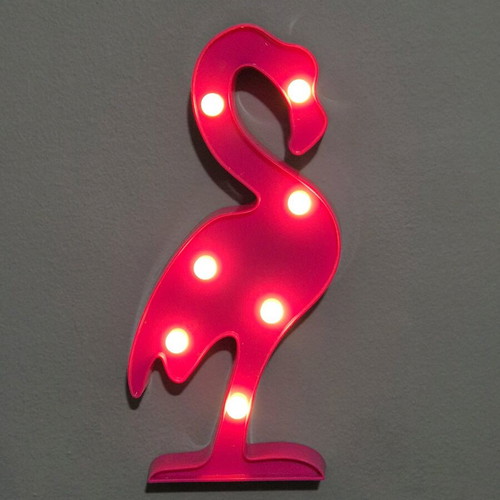 Set of 2 Flamingo LED lights, pink