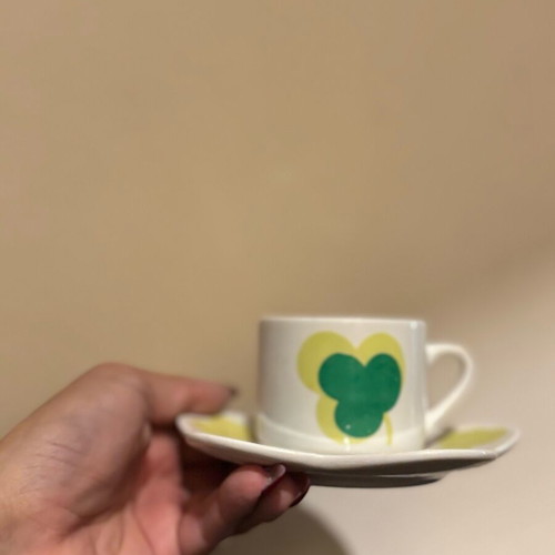 Cups with clover like new, set of 6 pieces