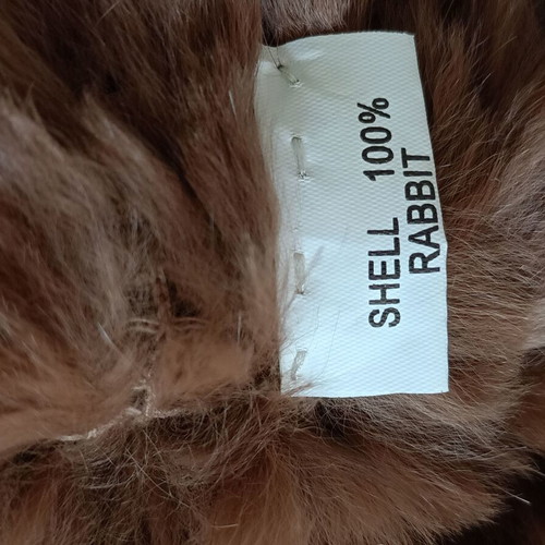 On Line brown rabbit fur like new, youthful, size M