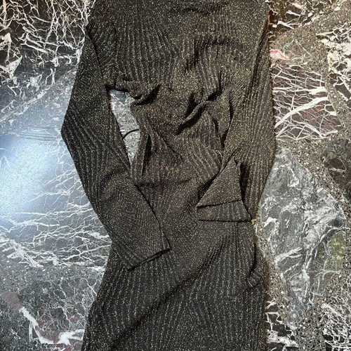 Shiny gold dress medium with crossed back like new