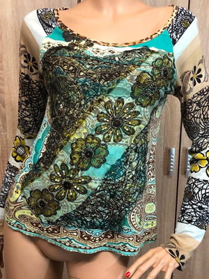 Solene blouse used, size M, multicolor