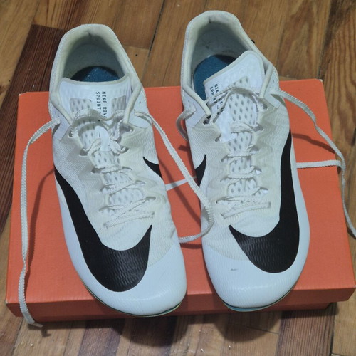 Nike Rival Sprint Spikes like new, white and green, includes bag and tools