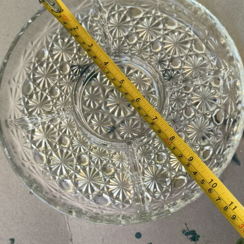 Glass serving platter for nuts like new