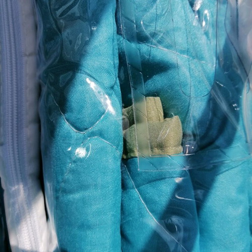 Microfiber quilted blanket two-tone turquoise green new 160x240