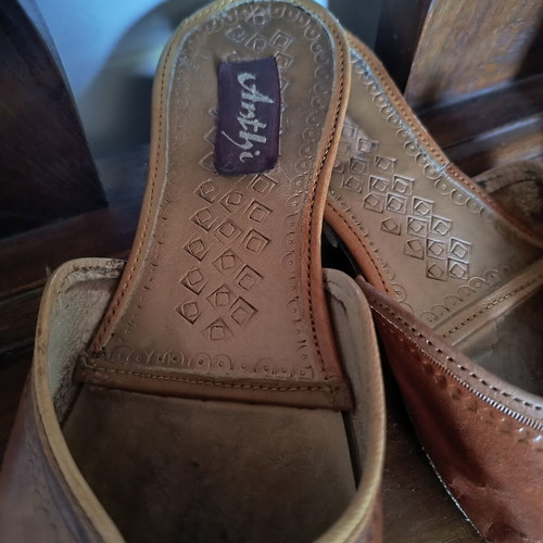 Ethnik leather mules used, size 38, brown
