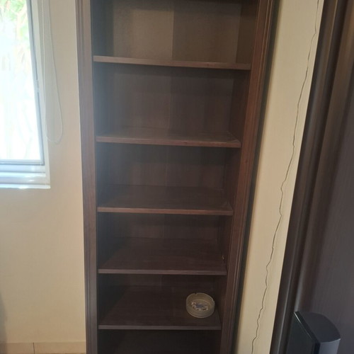 IKEA Wegen desk with bookshelf, glass top