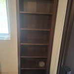 IKEA Wegen desk with bookshelf, glass top