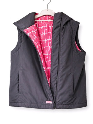 Roxy Women's Sleeveless Jacket like new, gray with pink details