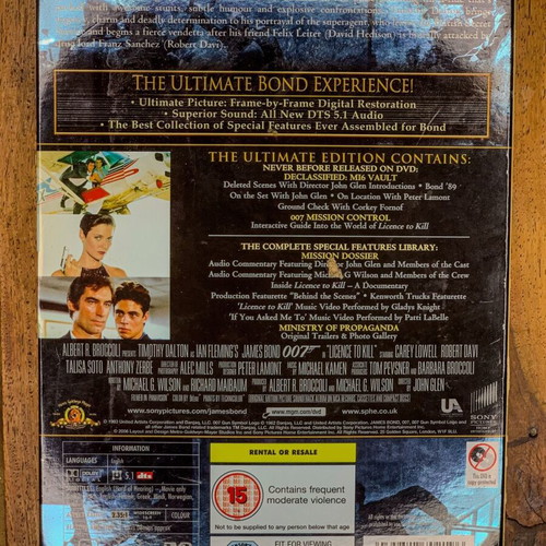 James Bond 007 Licence to Kill Ultimate Edition 2-Disc DVD like new, dubbed