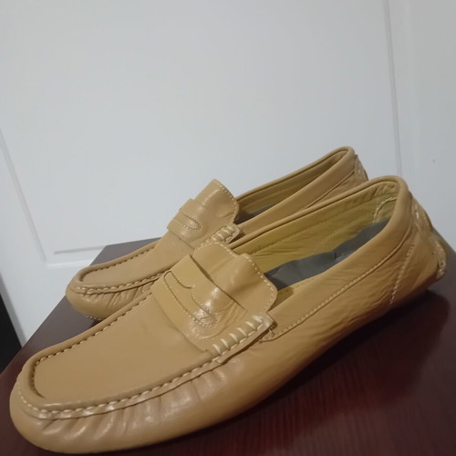 Dexim men's leather moccasins size 43 like new beige