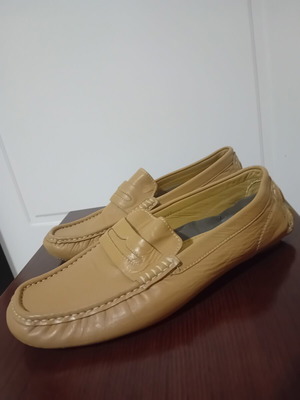 Dexim men's leather moccasins size 43 like new beige