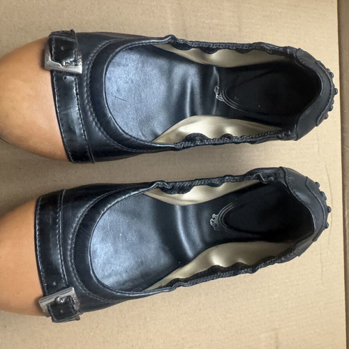 Tod's two-tone ballerinas black/beige used, size 38