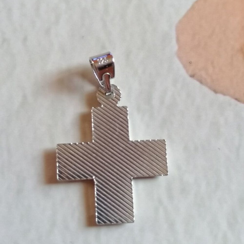 Silver 925 double cross rhodium plated new