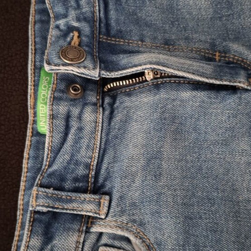 Benetton girls' blue jeans like new, size 10-11 years