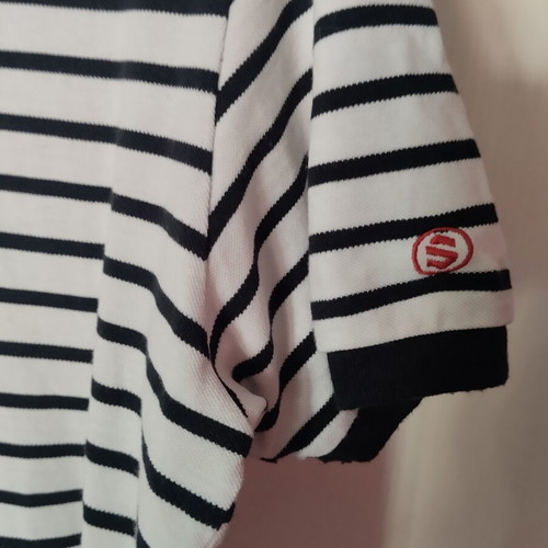 Striped men's shirt with collar and buttons like new, size M