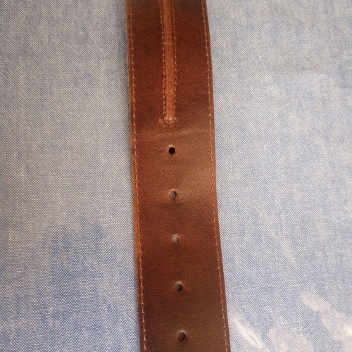 Wide women's leather belt vintage style, brown