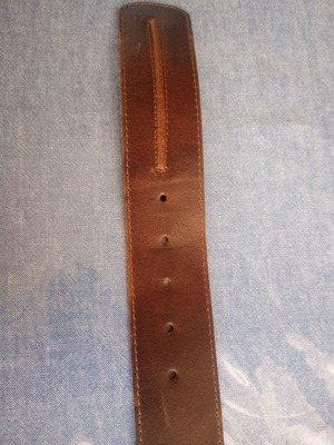Wide women's leather belt vintage style, brown
