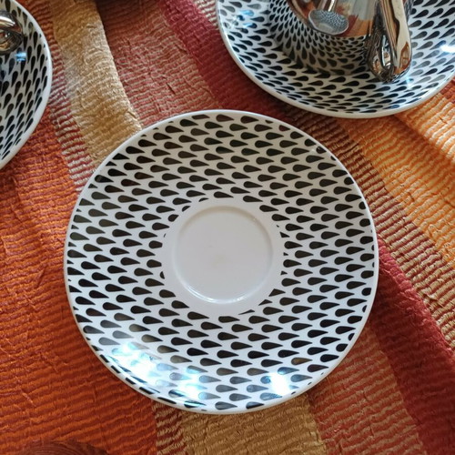 Cappuccino cups set like new, fine porcelain, 6 cups 5 saucers