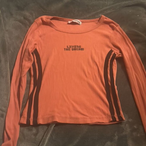 Noa&Noa blouse coral with black stripes like new