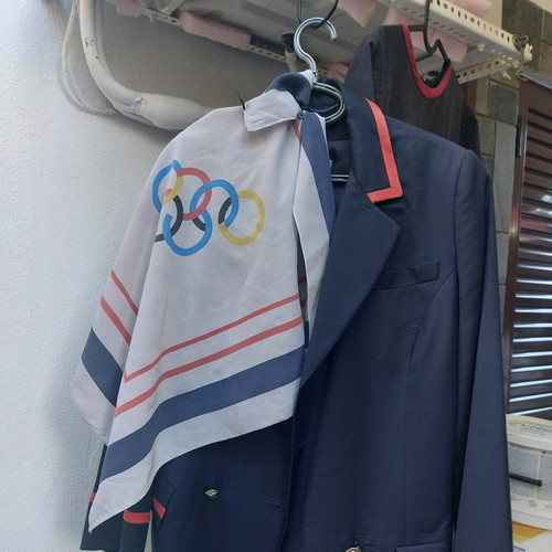 Olympic Airways flight attendant uniform ArtistI ItalianI like new with Tseklenis scarf