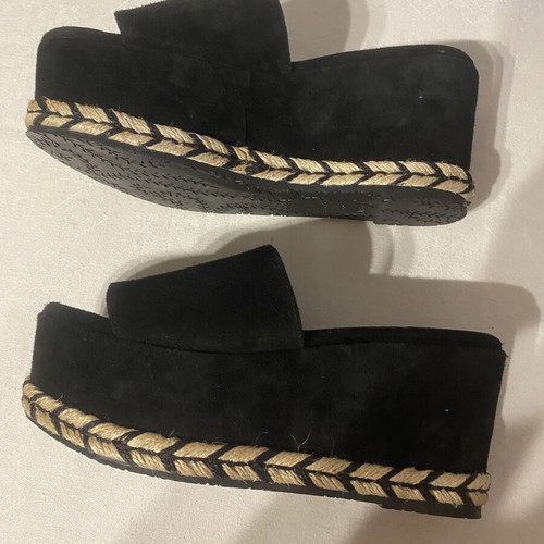 So Chic By Vsk Leather Mules Platform Sandals Size 36 Like New