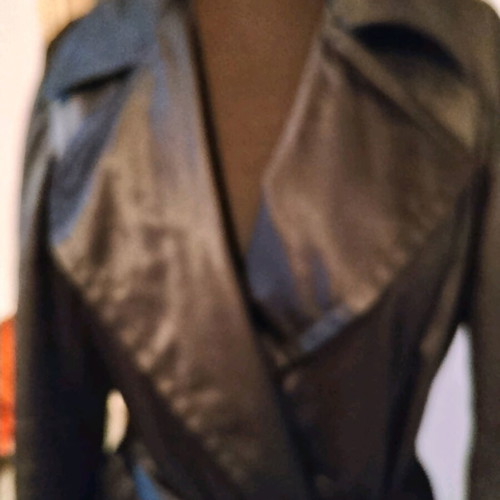 Zara black satin trench coat used, size M with lining