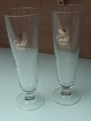 Ποτήρια μπύρας Amstel Gold πακέτο 2, καινούργια
