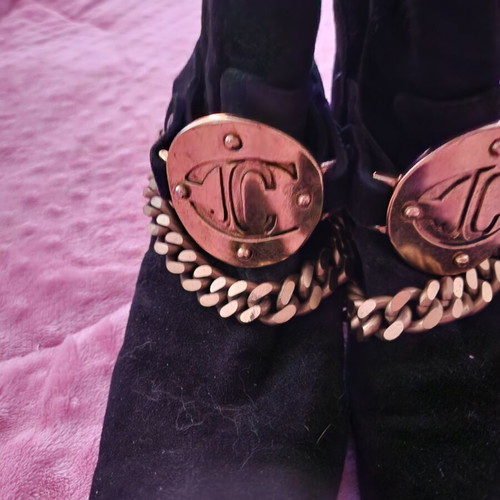 Roberto Cavalli black leather boots like new