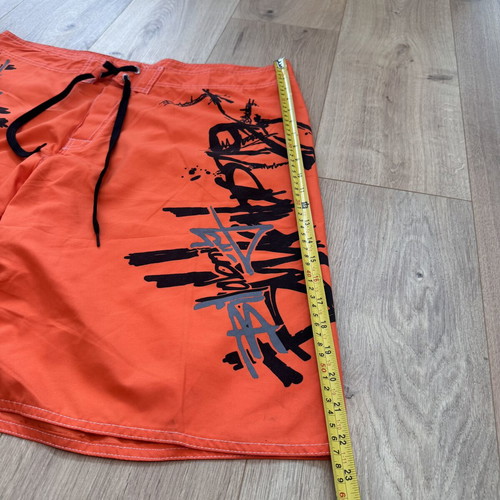 Billabong Vintage Swim Shorts Made in USA Size 40 Orange Black like new