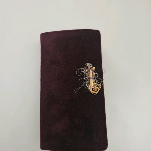 Handmade artistic notebook like new with velvet cover