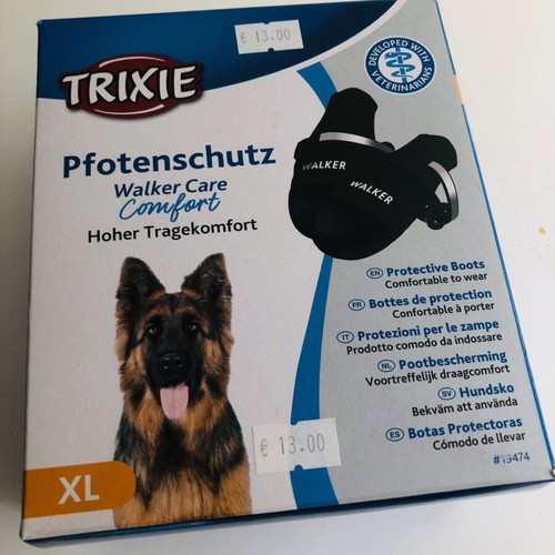 Trixie Walker Care dog shoes Extra Large black, pack of 2, new
