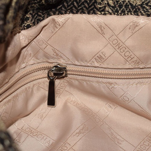 Longchamp Idole fabric and leather vintage handbag like new, brown