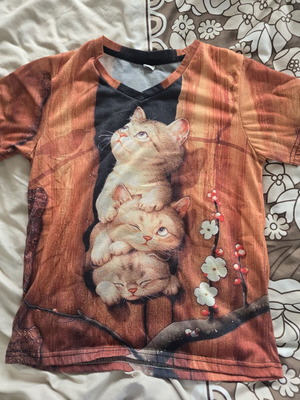 Girls' blouse like new, black and brown, age 11