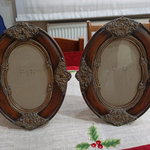 Vintage retro wooden photo frames like new with decorative elements