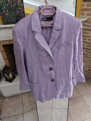 Zara λινό blazer σαν καινούργιο, μωβ, μέγεθος M
