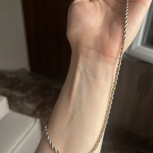 Long necklace silver and gold combination like new