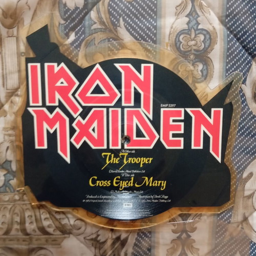 Iron Maiden The Trooper 7' Single Shaped Disc U-Cut vinyl like new