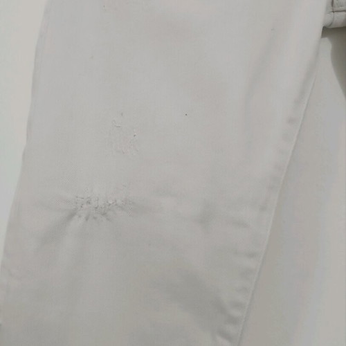 ZARA Men's White Slim Fit Pants Like New with Distressed Design