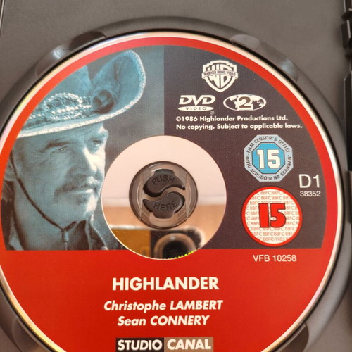 Highlander 1986 DVD like new, action sci-fi adventure