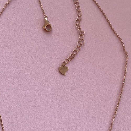 Silver necklace 925 rose gold solitaire like new